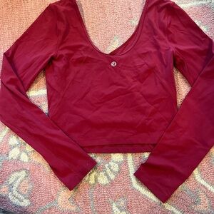 lululemon athletica Women's Red Long Sleeve Top